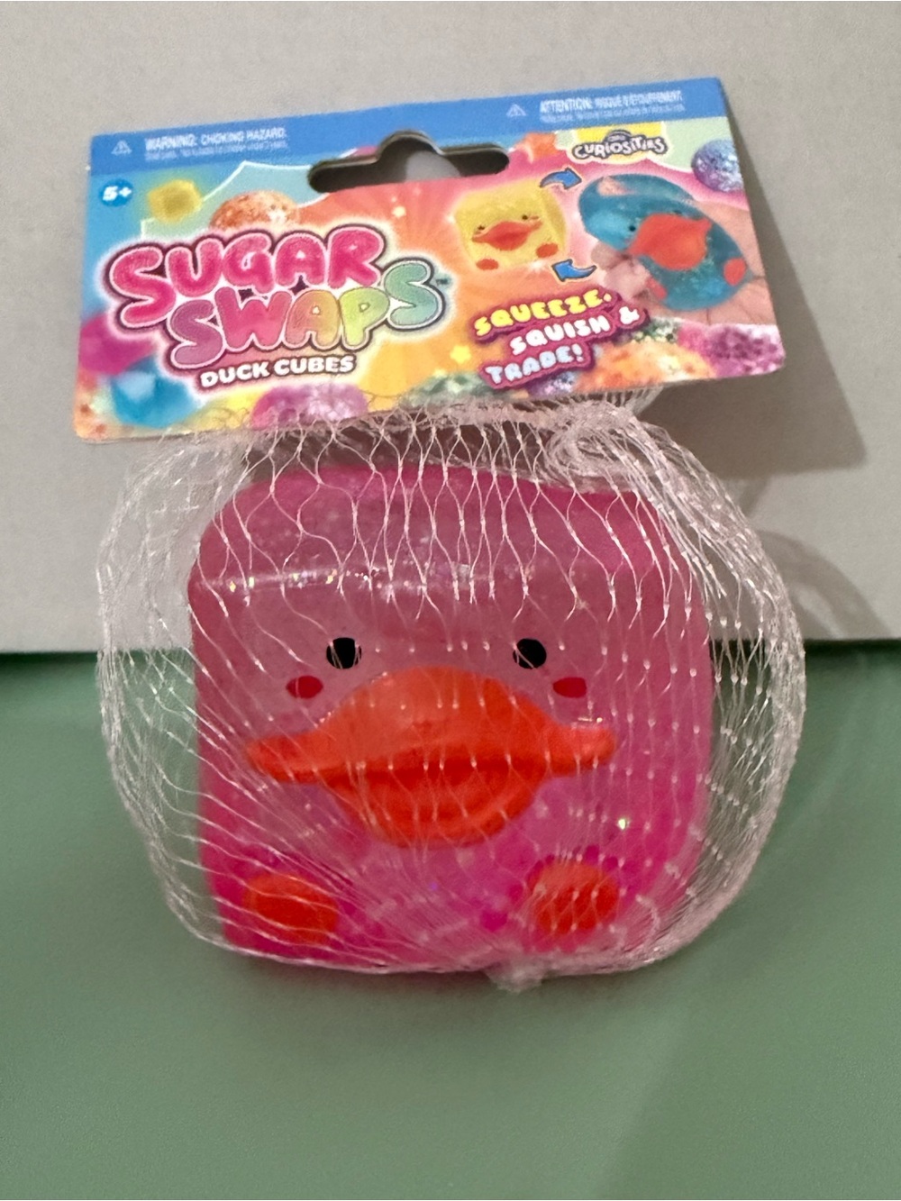 Sugar Swaps Pink Duck Cube Sensory Squeeze Toy